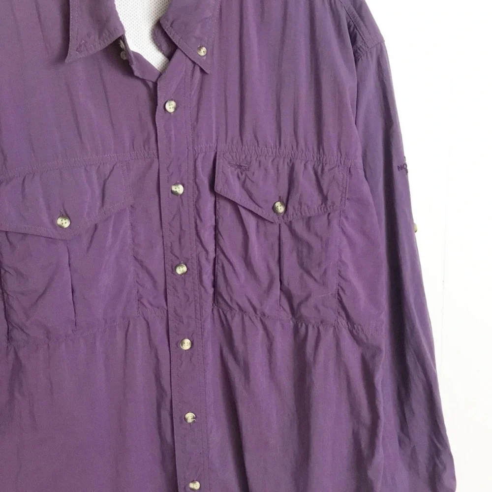 The North Face Purple Long Sleeve Mens Hiking Shirt  Size S